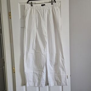 Emporio Armani Crisp White Straight Leg Trousers